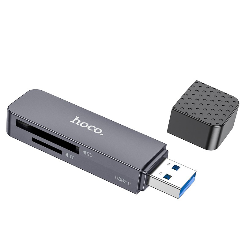 Hoco HB45 2-in-1 USB3.0 Atminties kortelių skaitytuvas – pilkas