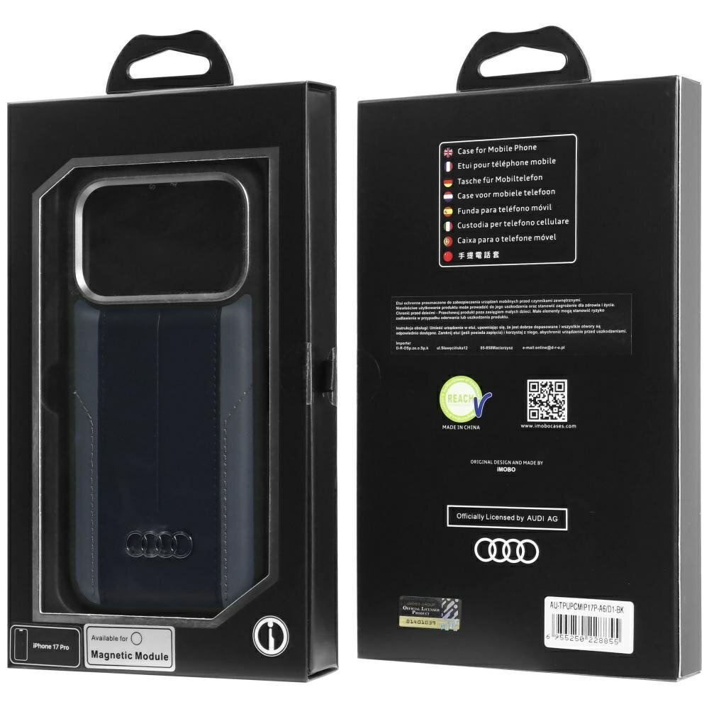 iPhone 17 Pro dėklas Audi A6 Synthetic Leather, MagSafe – juodas 9 iPhone 17 Pro dėklas Audi A6 Synthetic Leather, MagSafe – juodas 9