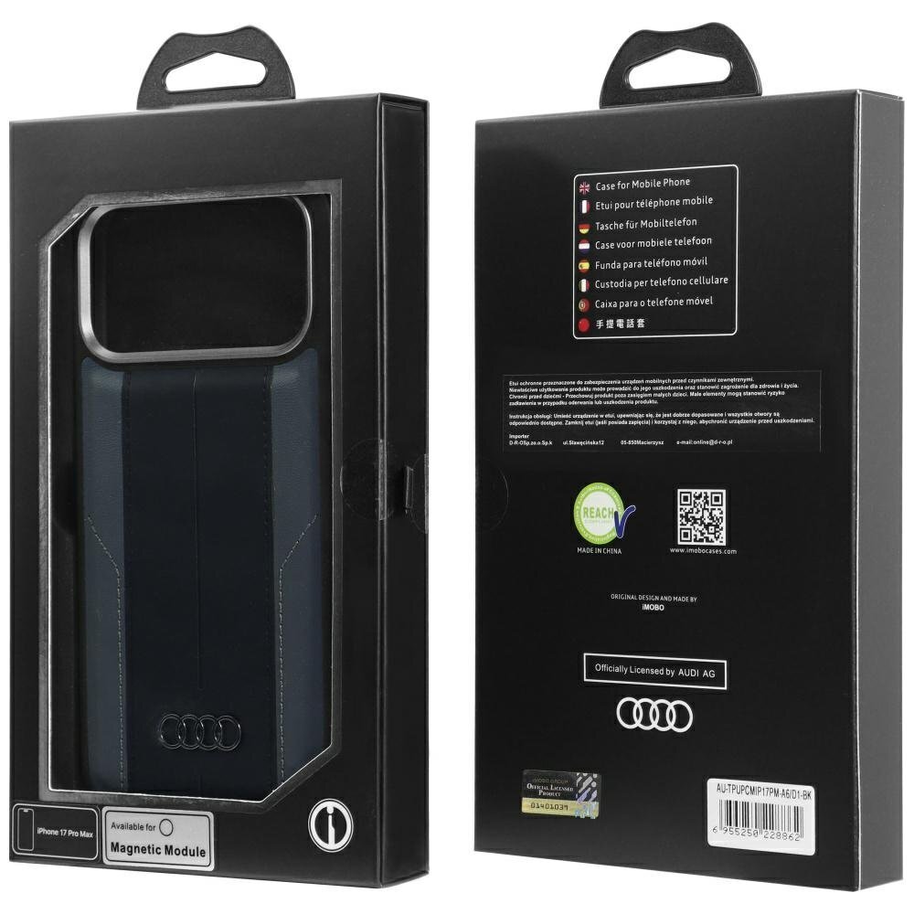 iPhone 17 Pro Max dėklas Audi A6 Synthetic Leather, MagSafe – juodas 7 iPhone 17 Pro Max dėklas Audi A6 Synthetic Leather, MagSafe – juodas 7