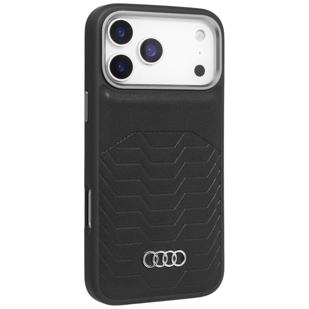 iPhone 17 Pro dėklas Audi GT Synthetic Leather, MagSafe – juodas 1