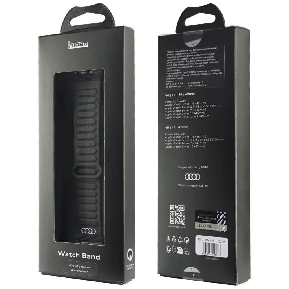 Apple Watch 40 / 41 / 42 mm Audi logotipuotas dirbtinės odos magnetinis dirželis – juodas 3 Apple Watch 40 / 41 / 42 mm Audi logotipuotas dirbtinės odos magnetinis dirželis – juodas 3