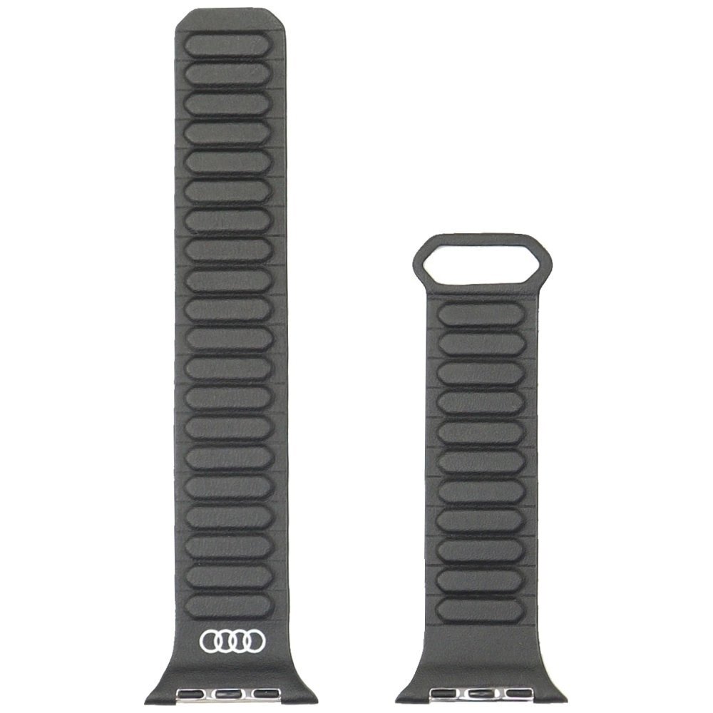 Apple Watch 44 / 45 / 46 / 49 mm Audi logotipuotas dirbtinės odos magnetinis dirželis – juodas 2 Apple Watch 44 / 45 / 46 / 49 mm Audi logotipuotas dirbtinės odos magnetinis dirželis – juodas 2
