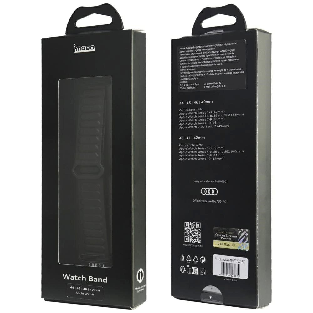 Apple Watch 44 / 45 / 46 / 49 mm Audi logotipuotas dirbtinės odos magnetinis dirželis – juodas 3 Apple Watch 44 / 45 / 46 / 49 mm Audi logotipuotas dirbtinės odos magnetinis dirželis – juodas 3