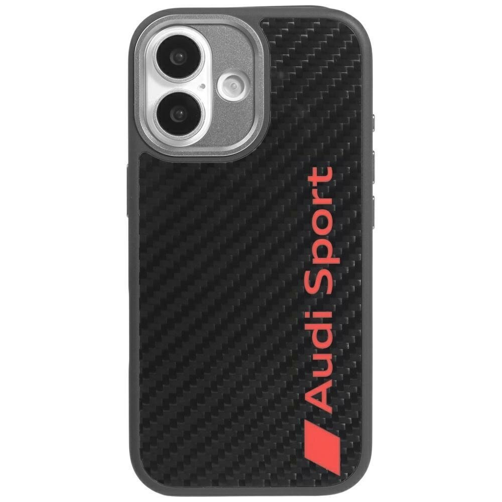 iPhone 17 dėklas Audi R8 Carbon Fiber, MagSafe – juodas