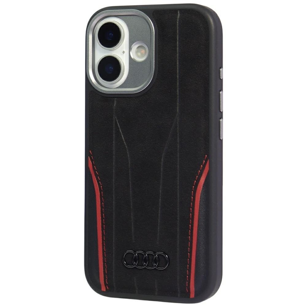 iPhone 17 dėklas Audi R8 Genuine Leather, MagSafe – juodai raudonas 2 iPhone 17 dėklas Audi R8 Genuine Leather, MagSafe – juodai raudonas 2
