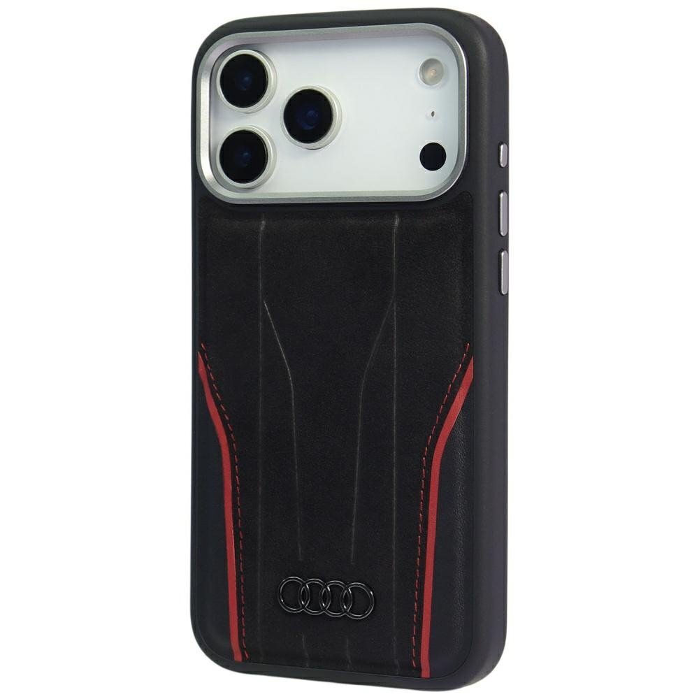 iPhone 17 Pro dėklas Audi R8 Genuine Leather, MagSafe – juodas ir raudonas 2 iPhone 17 Pro dėklas Audi R8 Genuine Leather, MagSafe – juodas ir raudonas 2