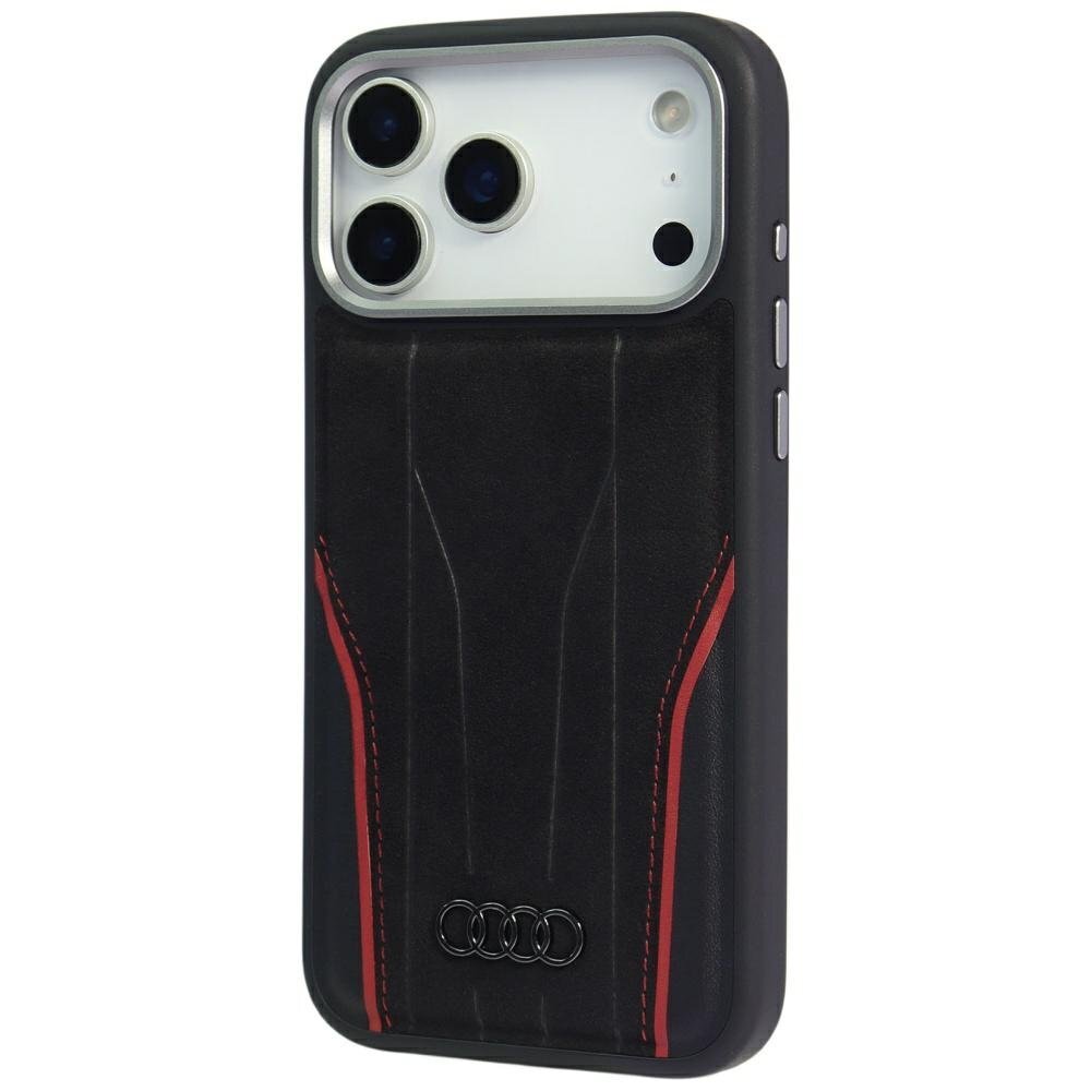 iPhone 17 Pro Max dėklas Audi R8 Genuine Leather, MagSafe – juodas ir raudonas 2 iPhone 17 Pro Max dėklas Audi R8 Genuine Leather, MagSafe – juodas ir raudonas 2