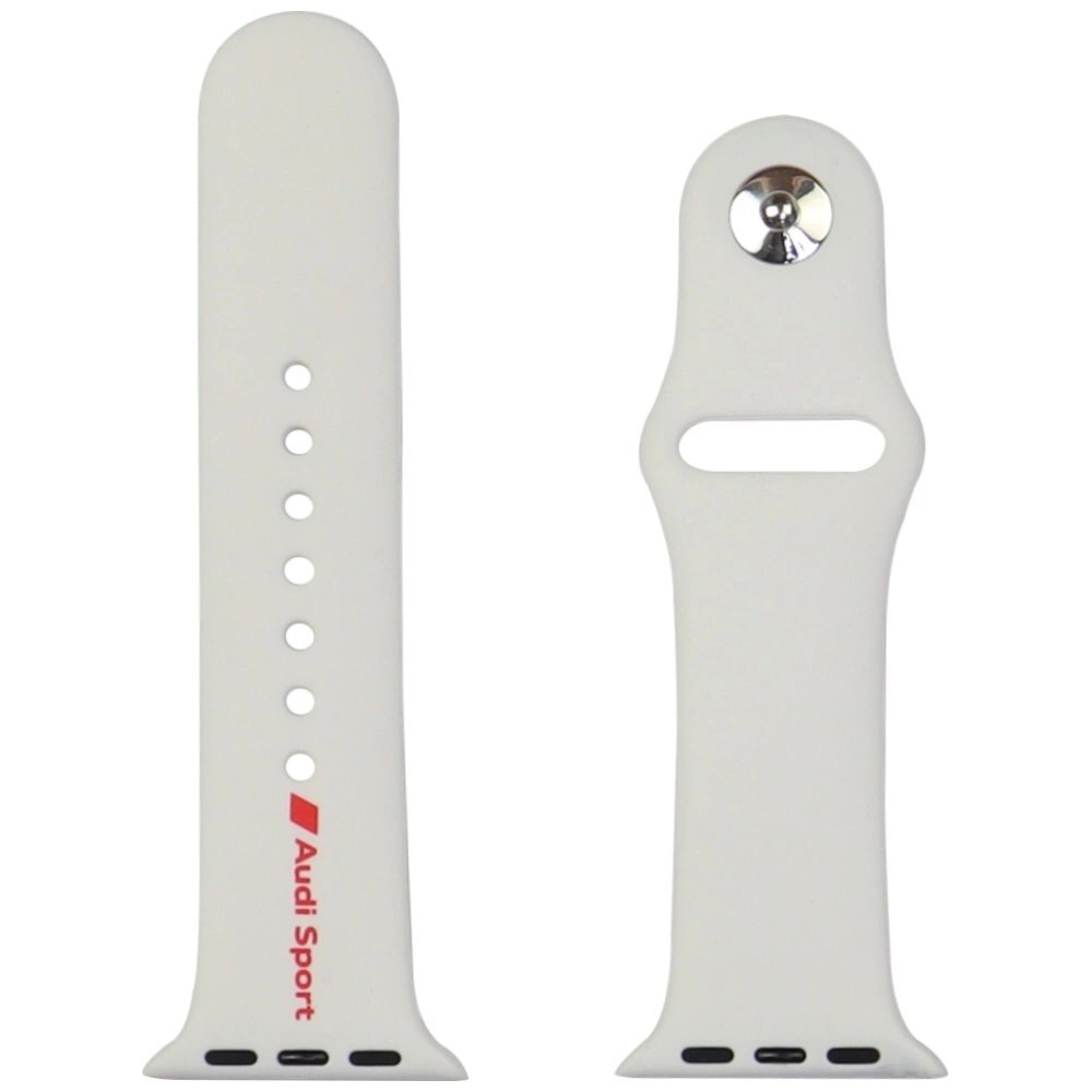 Apple Watch 40 / 41 / 42 mm Audi Sport Red Logo silikoninis dirželis – baltas 2