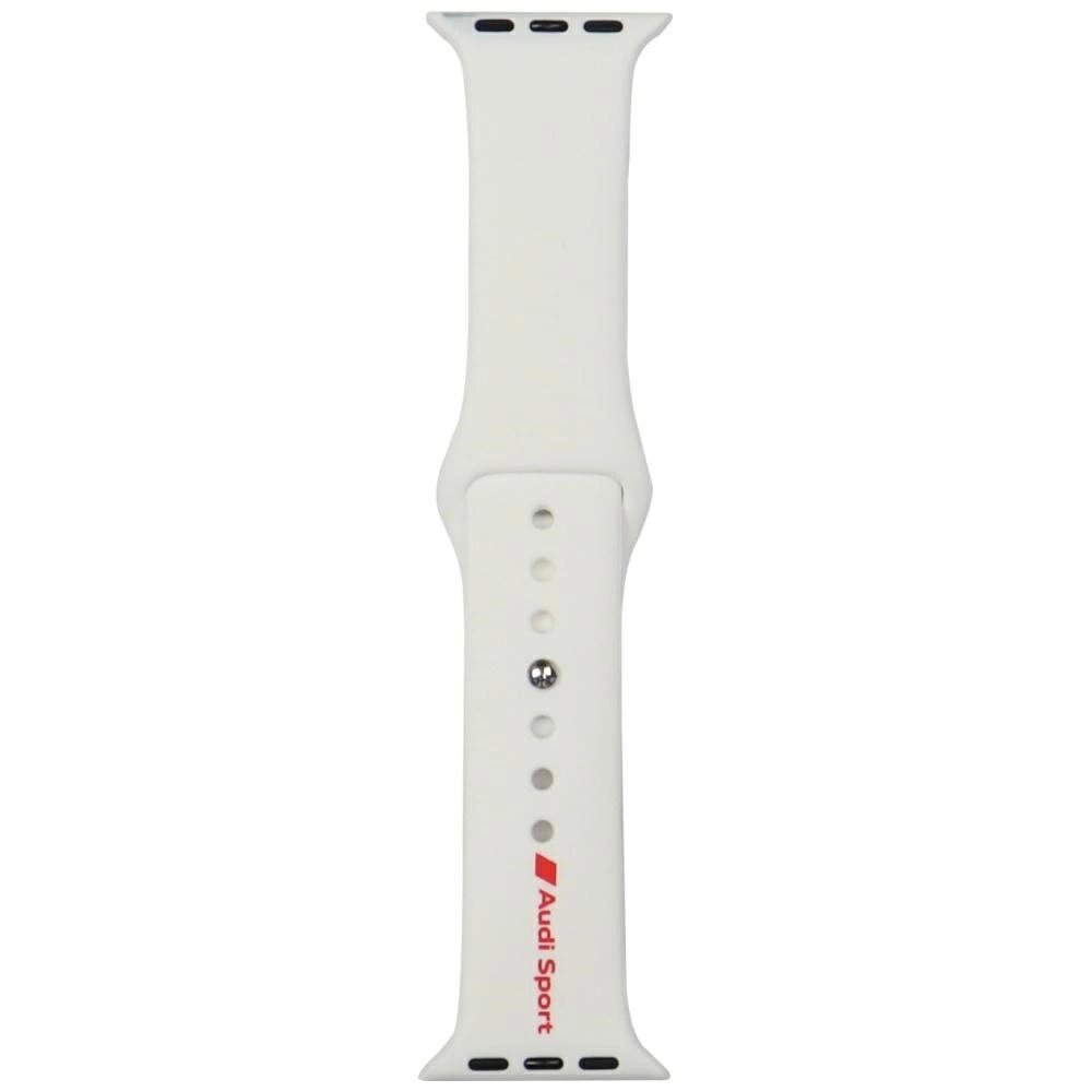 Apple Watch 40 / 41 / 42 mm Audi Sport Red Logo silikoninis dirželis – baltas