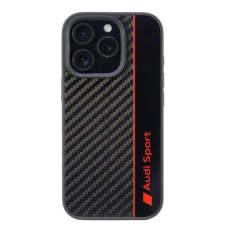 Audi Anglies pluošto Stripe iPhone 16 Pro 6.3&quot; Juodas/Juodas hardcase AUS-TPUPCIP16P-R8/D1-BK