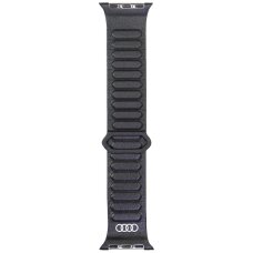 Apple Watch 40 / 41 / 42 mm Audi logotipuotas natūralios odos magnetinis dirželis – juodas