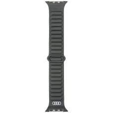 Apple Watch 44 / 45 / 46 / 49 mm Audi logotipuotas dirbtinės odos magnetinis dirželis – juodas