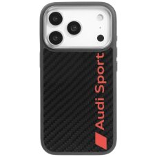 iPhone 17 Pro dėklas Audi R8 Carbon Fiber, MagSafe – juodas