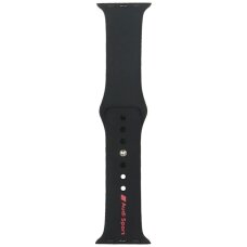 Apple Watch 40 / 41 / 42 mm Audi Sport Red Logo silikoninis dirželis – juodas