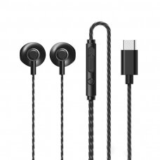 Ausinės su nuotoliniu valdymu REMAX in-ear earphones USB Type C headset juodos (RM-711a Tarnish)