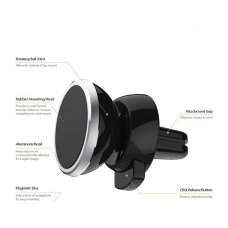 Akcija! Automobilinis Universalus telefono laikiklis CPH-26, tvirtinamas ant ventiliacijos grotelių, magnetinis