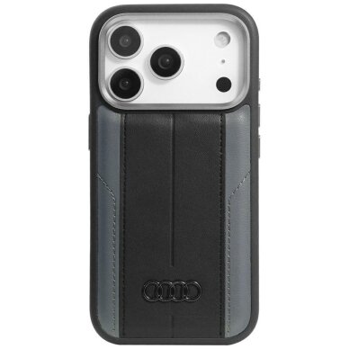 iPhone 17 Pro dėklas Audi A6 Synthetic Leather, MagSafe – juodas iPhone 17 Pro dėklas Audi A6 Synthetic Leather, MagSafe – juodas