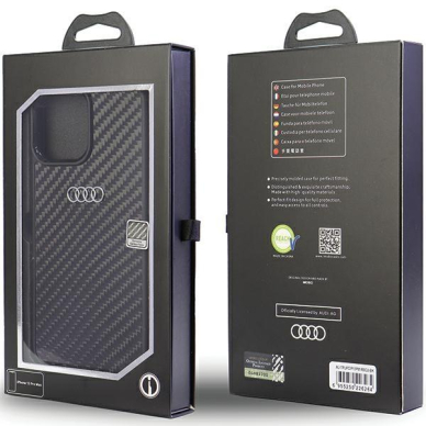 Dėklas Audi Carbon Fiber iPhone 13 Pro Max Juodas AU-TPUPCIP13PM-R8/D2-BK 4 Dėklas Audi Carbon Fiber iPhone 13 Pro Max Juodas AU-TPUPCIP13PM-R8/D2-BK 4