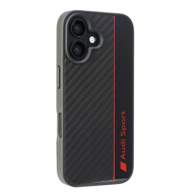 Audi Anglies pluošto Stripe Dėklas skirtas iPhone 16 6.1&quot; - Juodas 1
