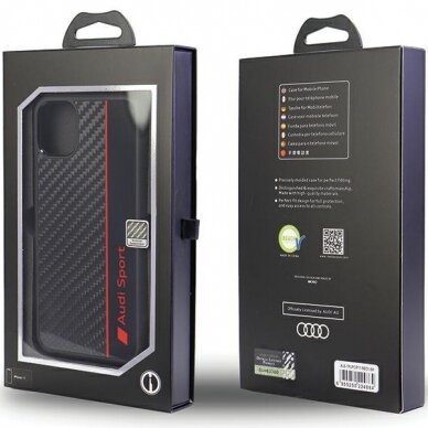 Dėklas Audi Carbon Fiber Stripe iPhone 11 / Xr Juodas AUS-TPUPCIP11-R8/D1-BK 4 Dėklas Audi Carbon Fiber Stripe iPhone 11 / Xr Juodas AUS-TPUPCIP11-R8/D1-BK 4