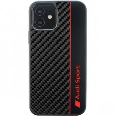 Dėklas Audi Carbon Fiber Stripe iPhone 11 / Xr Juodas AUS-TPUPCIP11-R8/D1-BK Dėklas Audi Carbon Fiber Stripe iPhone 11 / Xr Juodas AUS-TPUPCIP11-R8/D1-BK