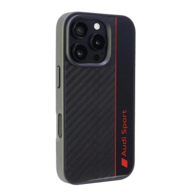 Audi Anglies pluošto Stripe iPhone 16 Pro 6.3&quot; Juodas/Juodas hardcase AUS-TPUPCIP16P-R8/D1-BK 1