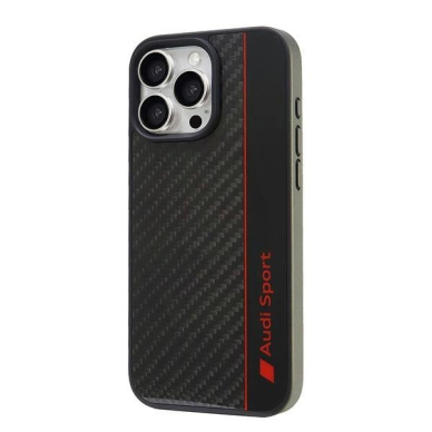 Audi Anglies pluošto Stripe iPhone 16 Pro Max 6.9&quot; Juodas hardcase AUS-TPUPCIP16PM-R8/D1-BK 2