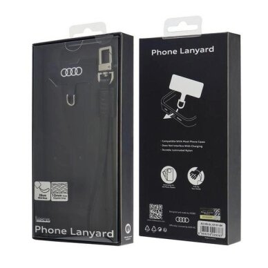 Odinė virvelė Audi Crossbody 28 cm × 10 mm – juoda 2