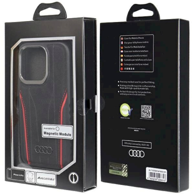 Audi Tikros odos Magsafe Dėklas iPhone 14 Pro - Juodas / Raudonas 7 Audi Tikros odos Magsafe Dėklas iPhone 14 Pro - Juodas / Raudonas 7