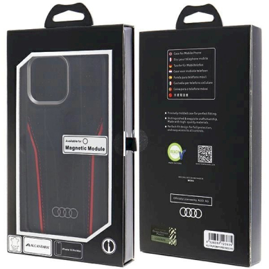 Audi Tikros odos Magsafe Dėklas iPhone 15 Pro Max - Juodas / Raudonas 9 Audi Tikros odos Magsafe Dėklas iPhone 15 Pro Max - Juodas / Raudonas 9