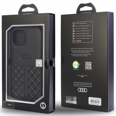 Dėklas Audi Genuine Leather iPhone 12/12 Pro Juodas AU-TPUPCIP12P-Q8/D1-BK 4 Dėklas Audi Genuine Leather iPhone 12/12 Pro Juodas AU-TPUPCIP12P-Q8/D1-BK 4