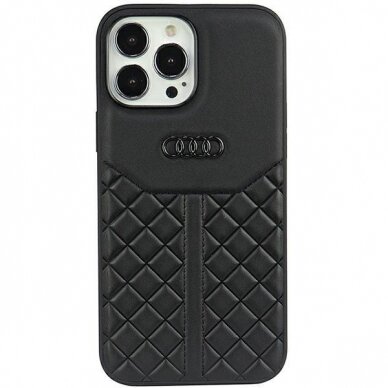 Dėklas Audi Genuine Leather iPhone 13 Pro Max Juodas AU-TPUPPCIP13PM-Q8/D1-BK Dėklas Audi Genuine Leather iPhone 13 Pro Max Juodas AU-TPUPPCIP13PM-Q8/D1-BK