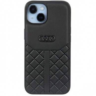 Dėklas Audi Genuine Leather iPhone 14 Juodas AU-TPUPPCIP14-Q8/D1-BK