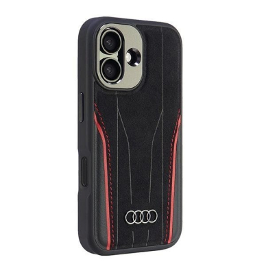 Audi Genuine Odinis MagSafe iPhone 16 6.1&quot; Juodas-Raudonas hardcase AU-TPUPCMIP16-R8/D3-RD 1