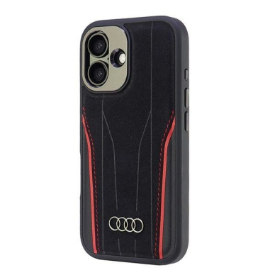 Audi Genuine Odinis MagSafe iPhone 16 6.1&quot; Juodas-Raudonas hardcase AU-TPUPCMIP16-R8/D3-RD 2