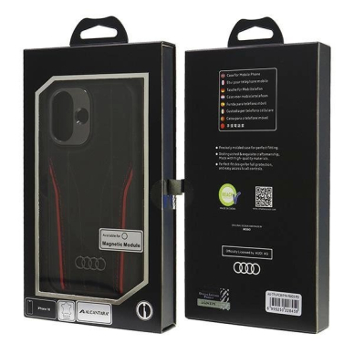 Audi Genuine Odinis MagSafe iPhone 16 6.1&quot; Juodas-Raudonas hardcase AU-TPUPCMIP16-R8/D3-RD 6
