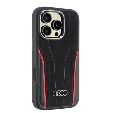 Audi Genuine Odinis MagSafe iPhone 16 Pro 6.3&quot; Juodas-Raudonas hardcase AU-TPUPCMIP16P-R8/D3-RD 1
