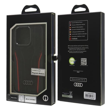 Audi Genuine Odinis MagSafe iPhone 16 Pro 6.3&quot; Juodas-Raudonas hardcase AU-TPUPCMIP16P-R8/D3-RD 6