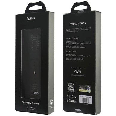 Apple Watch 40 / 41 / 42 mm Audi geometrinio rašto silikoninis dirželis – juodas 3 Apple Watch 40 / 41 / 42 mm Audi geometrinio rašto silikoninis dirželis – juodas 3