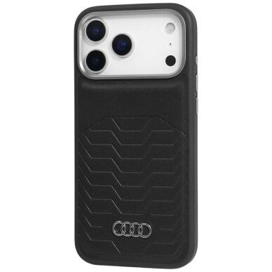 iPhone 17 Pro dėklas Audi GT Synthetic Leather, MagSafe – juodas 2