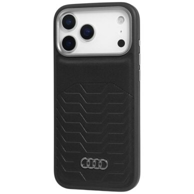 iPhone 17 Pro Max dėklas Audi GT Synthetic Leather, MagSafe – juodas 2