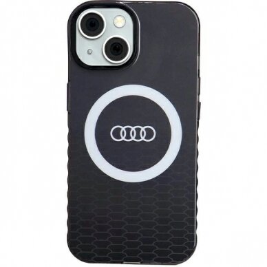 Originalus Audi dėklas IML Big Logo MagSafeiPhone 15 / 14 / 13 - Juodas Originalus Audi dėklas IML Big Logo MagSafeiPhone 15 / 14 / 13 - Juodas