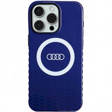 Originalus Audi dėklas IML Big Logo MagSafeiPhone 15 Pro Max - mėlynas Originalus Audi dėklas IML Big Logo MagSafeiPhone 15 Pro Max - mėlynas