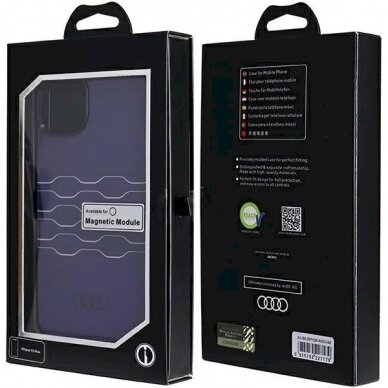 Originalus Audi dėklas IML MagSafeiPhone 15 Plus / 14 Plus - mėlynas 6 Originalus Audi dėklas IML MagSafeiPhone 15 Plus / 14 Plus - mėlynas 6