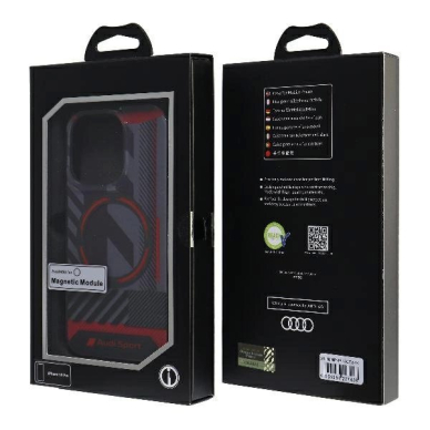 Audi IML Sport MagSafe Dėklas iPhone 14 Pro 6.1&quot; Juodas/Juodas hardcase AU-IMLMIP14P-RSQ/D2-BK 6