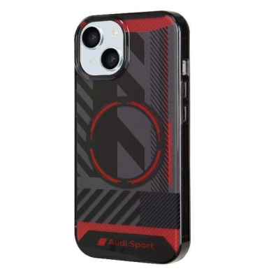 Audi IML Sport MagSafe Dėklas iPhone 15 / 14 / 13 6.1&quot; Juodas/Juodas hardcase AU-IMLMIP15-RSQ/D2-BK 1