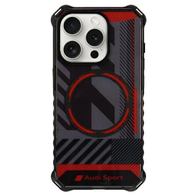 Audi IML Sport MagSafe Dėklas iPhone 15 Pro 6.1&quot; Juodas/Juodas hardcase AU-IMLMIP15P-RSQ/D2-BK