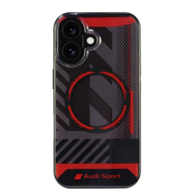 Audi IML Sport MagSafe iPhone 16 6.1&quot; Juodas/Juodas hardcase AUS-IMLMIP16-RSQ/D2-BK
