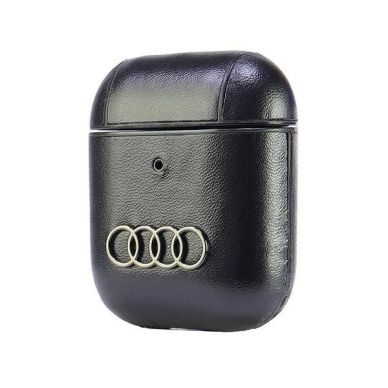 Audi Odinis Big Logo Dėklas skirtas AirPods 1 / 2 - Juodas 2 Audi Odinis Big Logo Dėklas skirtas AirPods 1 / 2 - Juodas 2