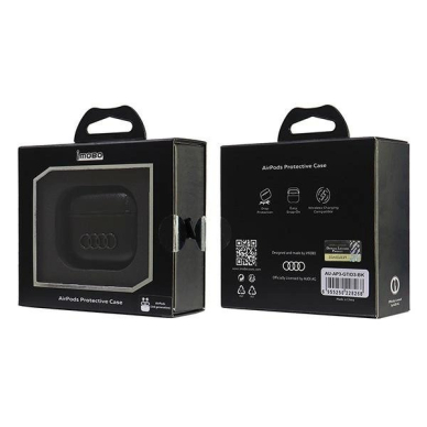 Audi Odinis Big Logo Dėklas skirtas AirPods 3 - Juodas 6 Audi Odinis Big Logo Dėklas skirtas AirPods 3 - Juodas 6